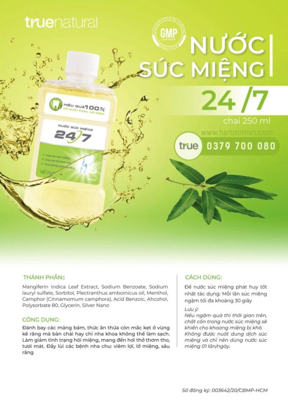 nước súc miệng thảo mộc 247 true natural