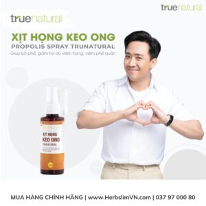 Xịt họng Keo Ong True Natural (60ml) - Bổ phế, giảm ho, tiêu đờm, giảm đau viêm họng
