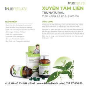 công dụng của viên uống xuyên tâm liên true natural 6